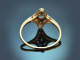 Um 1915! Feiner Art Deco Altschliffdiamant Ring aus Gold 585 und Platin