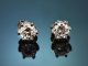 Um 1985! Feine Halbkar&auml;ter Brillant Ohrstecker zus ca. 1,0 ct Wei&szlig;gold 585