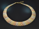Cleopatra Style! Italienische Vintage Kette in Tricolor Optik aus vergoldetem Silber 925