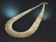 Cleopatra Style! Italienische Vintage Kette in Tricolor Optik aus vergoldetem Silber 925