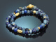 Deep Blue! Fancy Armband aus Saphir Iolith Lapislazuli und vergoldetem Silber 925