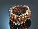 Southern Germany, circa 1880! Rare accordion-style bracelet with amethyst seed beads, 333 red gold