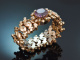 Southern Germany, circa 1880! Rare accordion-style bracelet with amethyst seed beads, 333 red gold