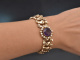 Southern Germany, circa 1880! Rare accordion-style bracelet with amethyst seed beads, 333 red gold
