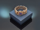 Southern Germany, circa 1880! Rare accordion-style bracelet with amethyst seed beads, 333 red gold