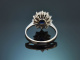 Hamburg um 1985! Feiner Saphir Ring mit Brillanten aus Wei&szlig;gold 750