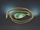 From our workshop! Jadeite pendant with a long beaded chain in 925 gold-plated silver