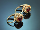 Vienna, circa 1965! Pretty garnet earrings in 585 gold