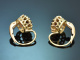 Vienna, circa 1965! Pretty garnet earrings in 585 gold