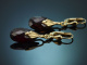 Munich, circa 1950! High-quality garnet earrings in 585 gold