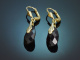 Munich, circa 1950! High-quality garnet earrings in 585 gold