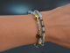 Soft Blue! Fancy bracelet with aquamarine, topaz, iolite and angelite, made from gold-plated silver