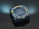 Soft Blue! Fancy bracelet with aquamarine, topaz, iolite and angelite, made from gold-plated silver