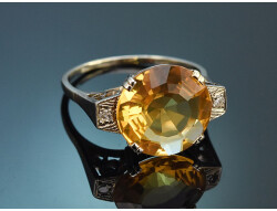 Vienna circa 1930! Fine Art Deco citrine ring set with...
