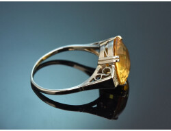 Vienna circa 1930! Fine Art Deco citrine ring set with...