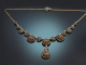 M&uuml;nchen um 1965! Sch&ouml;ne Granat Kette aus vergoldetem Silber