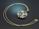 Italien um 1890! Feiner Mikromosaik Anh&auml;nger mit Kette aus Tombak und Gold