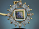Italien um 1890! Feiner Mikromosaik Anh&auml;nger mit Kette aus Tombak und Gold