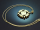 Italien um 1890! Feiner Mikromosaik Anh&auml;nger mit Kette aus Tombak und Gold