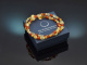 Colours of the Sun! Fancy Armband aus Citrin Karneol Bernstein Silber 925 vergoldet