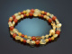 Colours of the Sun! Fancy Armband aus Citrin Karneol Bernstein Silber 925 vergoldet