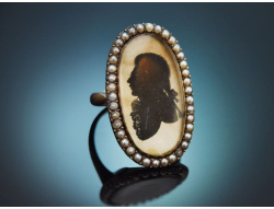 Um 1780! Seltener Sp&auml;trokoko Silhouette Ring mit...