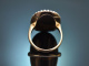 Um 1780! Seltener Sp&auml;trokoko Silhouette Ring mit Saatperlen aus Gold 585