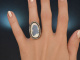 Um 1780! Seltener Sp&auml;trokoko Silhouette Ring mit Saatperlen aus Gold 585