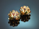 Circa 1965! Signed vintage Sputnik earclips by Hans Stern, Brazil, 750 gold