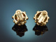 Circa 1965! Signed vintage Sputnik earclips by Hans Stern, Brazil, 750 gold