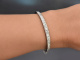 Circa 1950! An elegant bangle set with ca. 3.2 ct Old European Cut diamonds, in 750 white gold