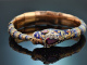 Schlesien 1836! Feinster Schlangen Armreif mit Diamanten und Emaille aus Gold 585