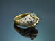 Stuttgart um 1985! Leoparden Ring mit Diamanten Smaragde Rubine Gold 750