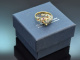 Stuttgart um 1985! Leoparden Ring mit Diamanten Smaragde Rubine Gold 750