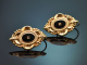 Circa 1910! Pretty traditional-style earrings with enamel,made from 800 gold-plated silver