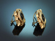 Circa 1910! Pretty traditional-style earrings with enamel,made from 800 gold-plated silver