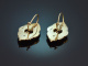 Circa 1910! Pretty traditional-style earrings with enamel,made from 800 gold-plated silver