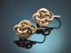 Linz circa 1880! Pretty traditional costume knotted earrings in delicately gold-plated silver
