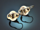 Linz circa 1880! Pretty traditional costume knotted earrings in delicately gold-plated silver