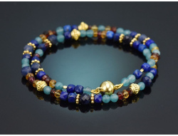 Colours of Morocco! Fancy Armband aus Lapislazuli Citrin...