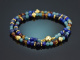 Colours of Morocco! Fancy Armband aus Lapislazuli Citrin Sodalith Achat Granat und vergoldetem Silber