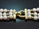 Classy Pearls! Elegant 3-strand cultured pearl necklace with a clasp in gold-plated 925 silver