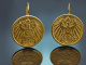 Pretty traditional-style coin earrings made from gold-plated silver