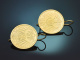 Pretty traditional-style coin earrings made from gold-plated silver