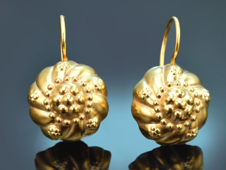 Circa 1930! Pretty traditional-style earrings made from 800 gold-plated silver