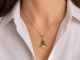 Um 1900! H&uuml;bsches Jugendstil Collier mit Saphir und Saatperle aus Gold 585