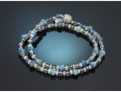Sommerregen! Zweireihiges Edelstein Armband mit Saphir...