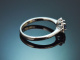 Bright Blue! Feiner Saphir Brillant Ring aus Wei&szlig;gold 750
