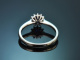 Bright Blue! Feiner Saphir Brillant Ring aus Wei&szlig;gold 750
