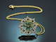 Italien um 1890! Feiner Mikromosaik Anh&auml;nger mit Kette aus Tombak und Gold